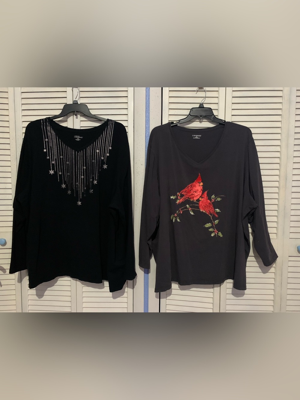 Two Catherines Long Sleeved T-shirts Shooting Stars  & Cardinals